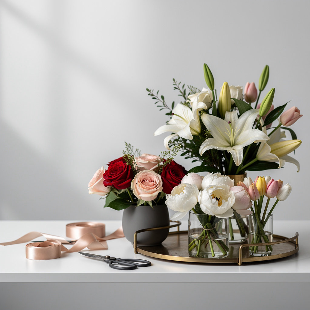 Prestige Gallery premium flower collection showcasing elegant bouquets in Tashkent